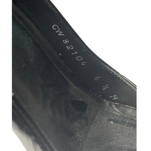 Stuart Weitzman Black Bow Tie Patent Leather Peep Toe Pumps 6.5 - Picture 5 of 11